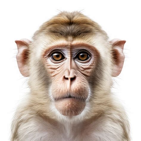 Premium AI Image | Closeup Monkey Drawing Flat Front View On White Background