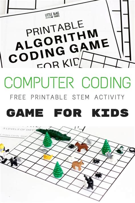 Algorithm Coding Game and Computer Coding for Kids {Free Printable}