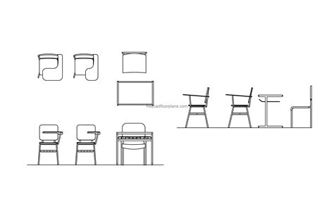 Classroom Chairs, Autocad Block - Free Cad Floor Plans