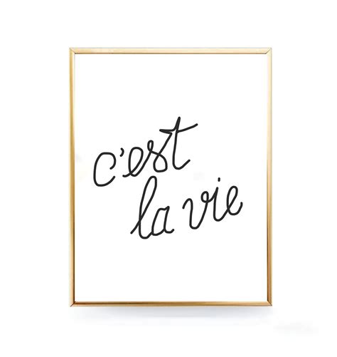 C'est La Vie, French Quote, Digital Download, Minimalist Printable ...