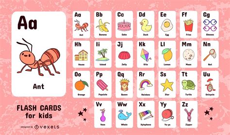 Alphabet Flashcards Kids Set Vector Download