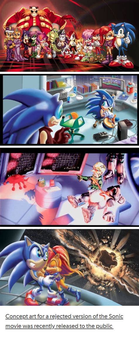 recently released concept art for a very early version of a Sonic movie | Sonic the Hedgehog ...