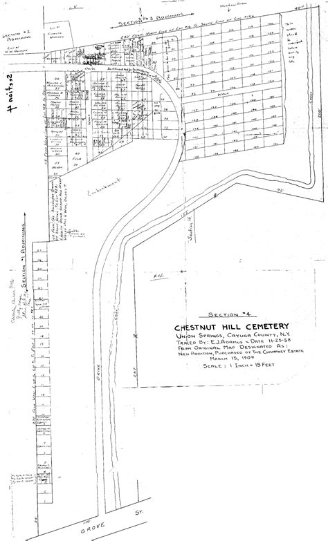 Some Burial Plot Maps For Chestnut Hill Cemetery - Union Springs NY