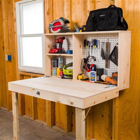 Saturday Morning Workshop: How To Build a Fold Down Workbench in 2020 | Folding workbench ...