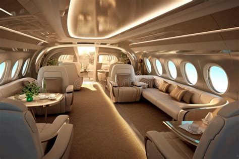 Private Jet S Futuristic Modern Interior, Where Sleek Design Elements Meet Unparalleled Comfort ...