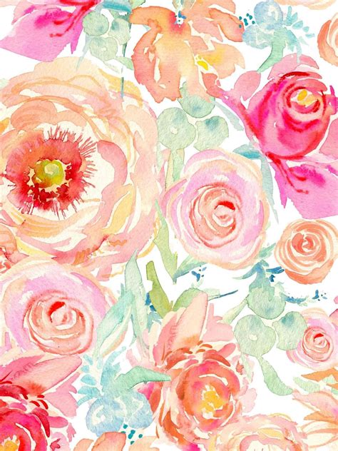 Watercolor Flower iPhone Wallpapers - Top Free Watercolor Flower iPhone ...