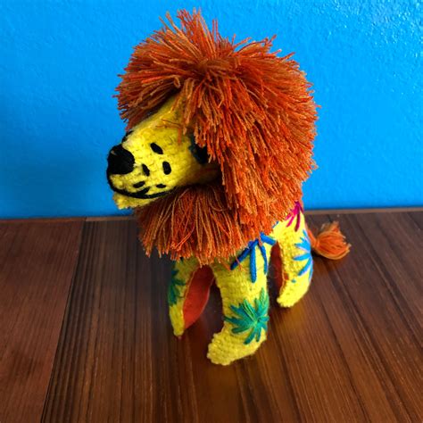 Hand Sewn Stuffed Animal Lion Plush Toy