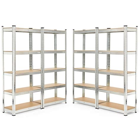 VonHaus Garage Shelving Units - Pack of Four 1.5m Heavy Duty Shelving ...