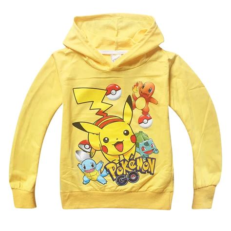 2017 New Pikachu Pokemon Go Girls Coats Cotton Cartoon Hoodies Jacket ...