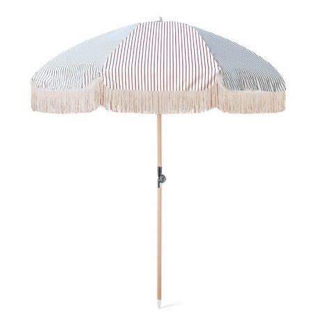 Best Premium Fringed Beach Umbrellas Supplier丨Vintage print, nature fringes, 100% UV protection