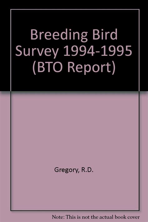 Breeding Bird Survey (BTO Report): R.D. Gregory: 9780903793636: Amazon.com: Books