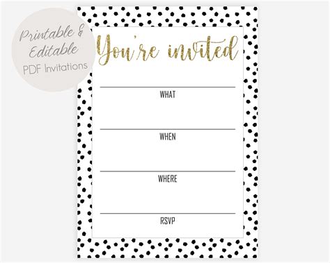 Printable and Editable You're Invited Invitation Fill in - Etsy