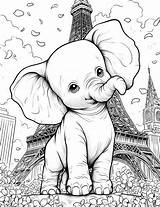 Coloring Page Elephant sketch template