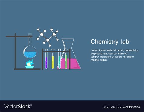 Banner chemistry lab with flasks and beakers Vector Image