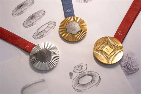 Medals for Paris 2024 Olympics embedded with pieces of Eiffel Tower ...