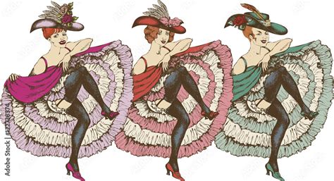 Vector illustration of a cancan dancer Stock-Illustration | Adobe Stock