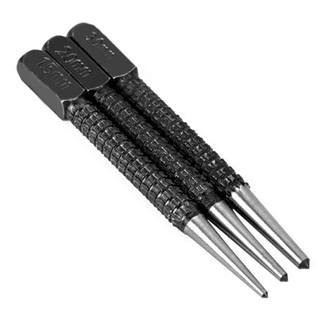 3pcs Non Slip Center Punch Set 3/32" High carbon Steel Center Punch For ...