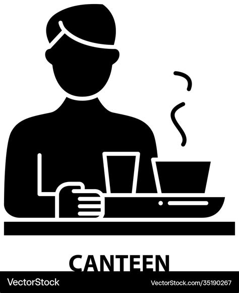 Canteen icon black sign with editable Royalty Free Vector