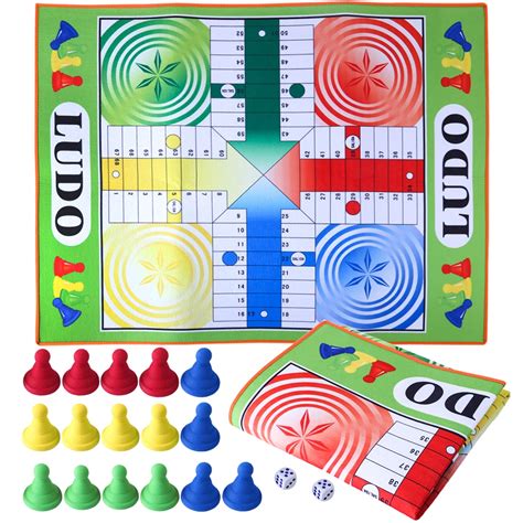 92*70cm Giant Spain Flying Chess Game Ludo Play Mat for Children Traveling Chess Board Game ...