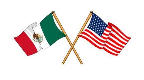 Mexico and USA flag - Flag of México