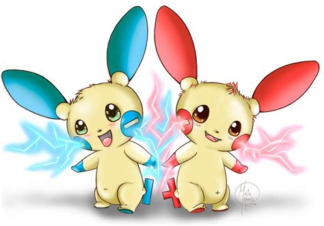 Plusle and Minun Attack Together!!! by HavocGirl on DeviantArt