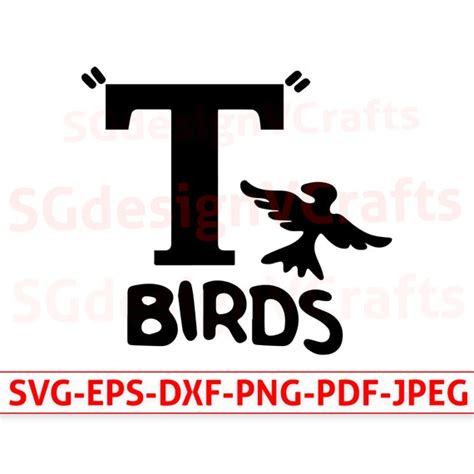 T Birds Logo SVG Cut Files Grease Logo 50s T Birds DXF - Etsy