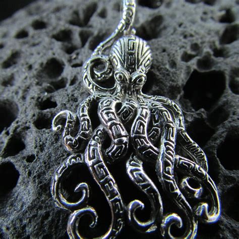 Octopus Pendant Necklace Sterling Silver Ocean Beach - Etsy