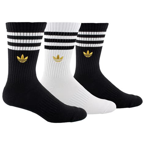 adidas Originals 3 Stripe Embroidered 3 Pack Crew Socks in Black for Men - Lyst