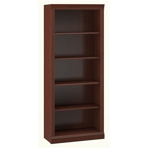 Bush Furniture Saratoga 5 Shelf Wood Bookcase in Harvest Cherry | Cymax ...