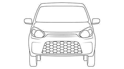 small size hatchback car vector, simple car outline vector illustration ...