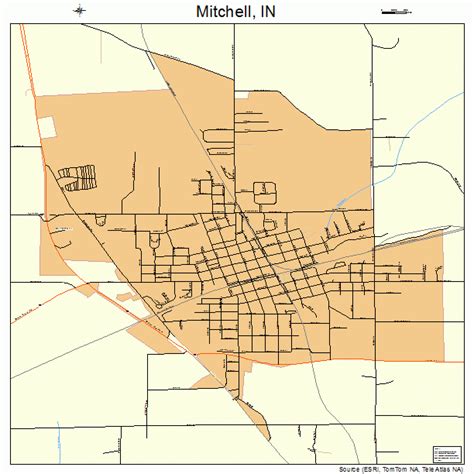 Mitchell Indiana Street Map 1849950