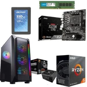 Gaming PC Bundle AMD Ryzen 5 4600G Box Processor MSI A520M PRO Gaming ...