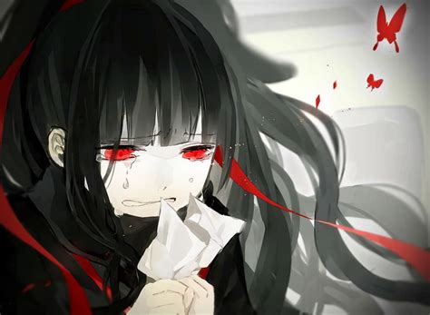 Black Haired Girl Alone, Crying Anime Girl Emo HD wallpaper | Pxfuel