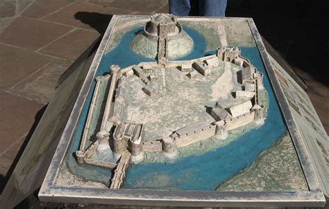 Model of a Motte and Bailey Castle, at Clifford's Tower, York, in the 14th century, after ...