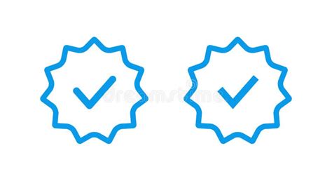 Blue Verified Badge Icon Vector in Line Concept Stock Vector - Illustration of guarantee ...