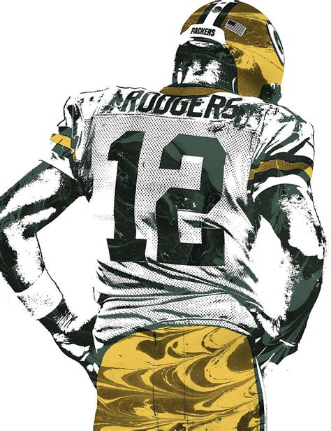 Aaron Rodgers Green Bay Packers Pixel Art 6 Mixed Media by Joe Hamilton ...