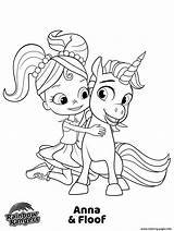 Anna And Floff Rainbow Rangers Coloring Page Printable sketch template