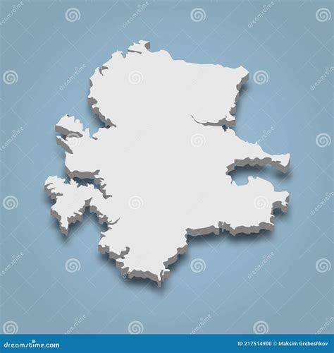 3d Isometric Map of Iki is an Island in Japan Stock Vector ...