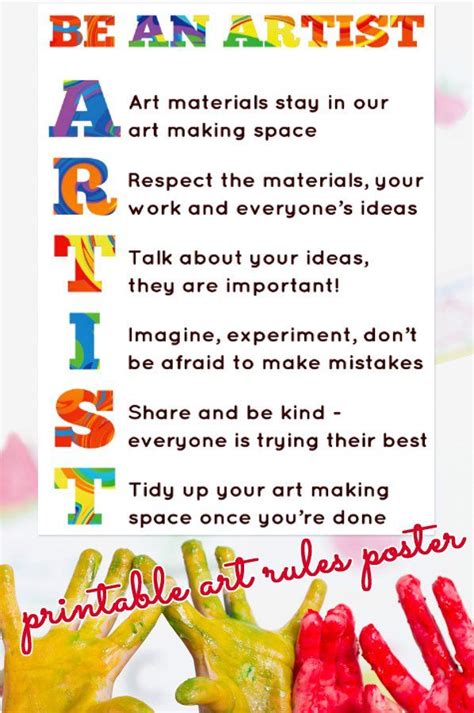 Our Art Room Rules Printable Poster | Art room posters, Art classroom decor, Art room rules