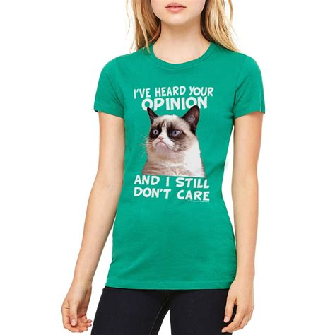 Grumpy Cat - Grumpy Cat Cat Opinion Women's Kelly Green T-shirt NEW ...