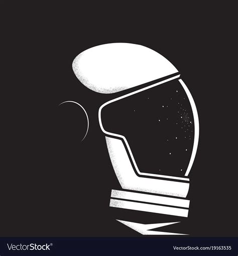 Astronaut helmet reflects star Royalty Free Vector Image