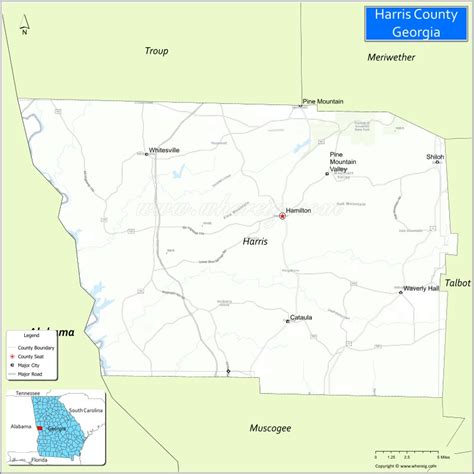 Map of Harris County, Georgia - Thong Thai Real