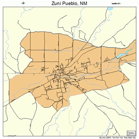 Zuni Pueblo New Mexico Street Map 3586595