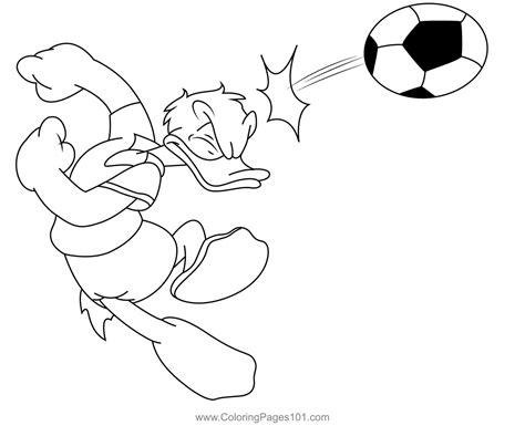 Playing Football Coloring Page for Kids - Free Donald Duck Printable Coloring Pages Online for ...