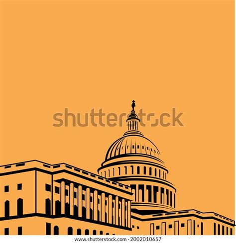 United States Capitol Building Silhouette Icon Stock Vector (Royalty ...