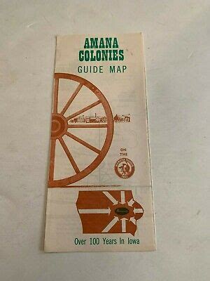 Vintage 1960's Amana Colonies Guide Map Brochure Iowa | eBay