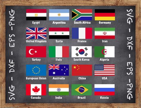 World Flags SVG File World Flags Clipart World Flags Dxf | Etsy