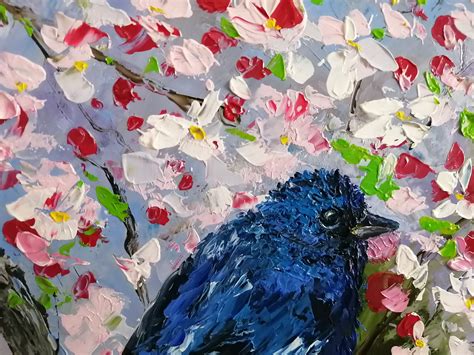 Bluebird of happiness Bluebird oil painting Bluebird painting | Etsy