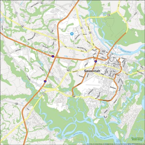 Savannah Georgia Map - GIS Geography