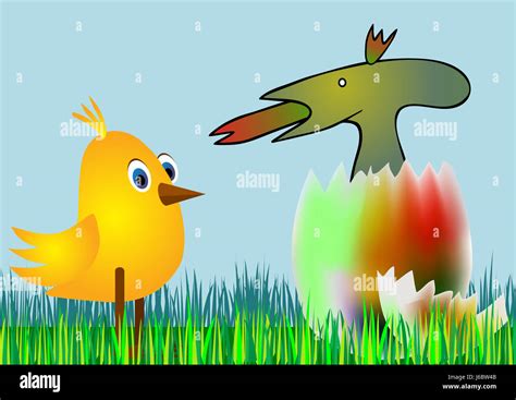 easter egg chicken cartoon surprise comics alien bird witty easter ...